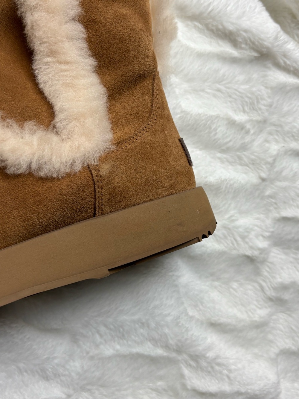 UGG Sundance II Chestnut Suede Tall Shearling-Trim Winter Boots Size 9 - Picture 8 of 15